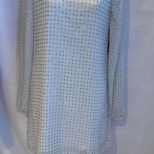 NWOT Bhldn Anthropologie fitting room wear White dress with silver sequins